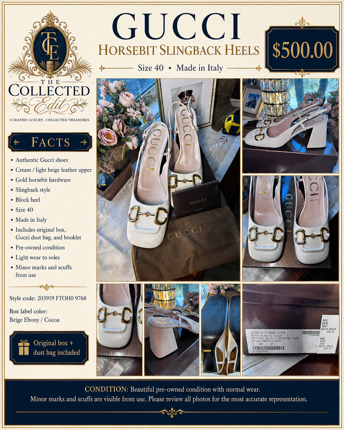 gucci horsebit slingback pumps