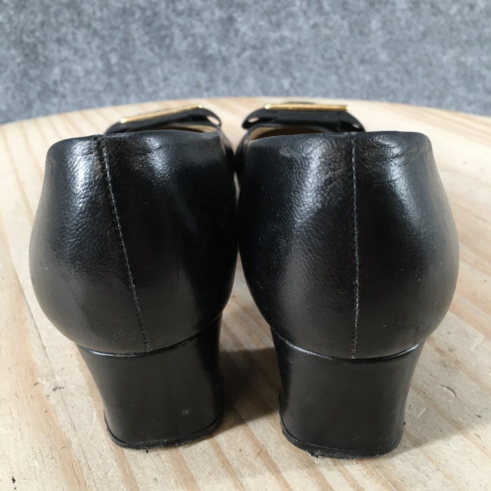 Etienne Aigner Pumps Womens 6.5N Black Savannah Slip On Casual Comfort Leather