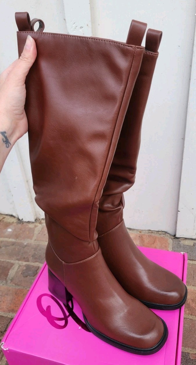 Olivia Miller Solar Thigh Brown Knee-High Women’s Boots, Sz 8.5, NEW!!