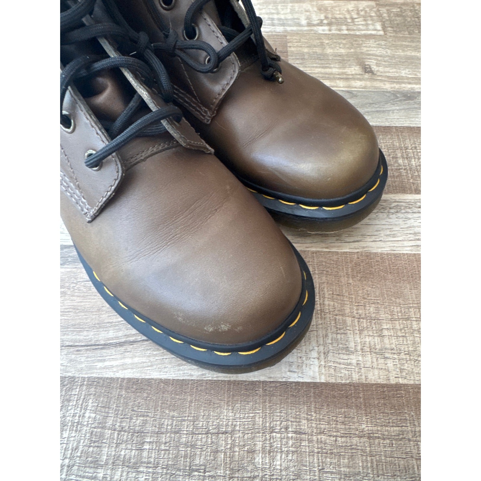 Dr. Martens 1460 Artimus Brown Smooth Leather Lace Up Boots size 10L