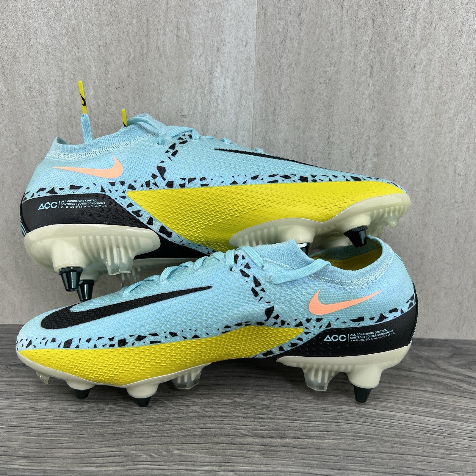 Nike Phantom GT2 Elite DF SG PRO 6.5 Mens 8 Womens Glacier Ice Black Soccer