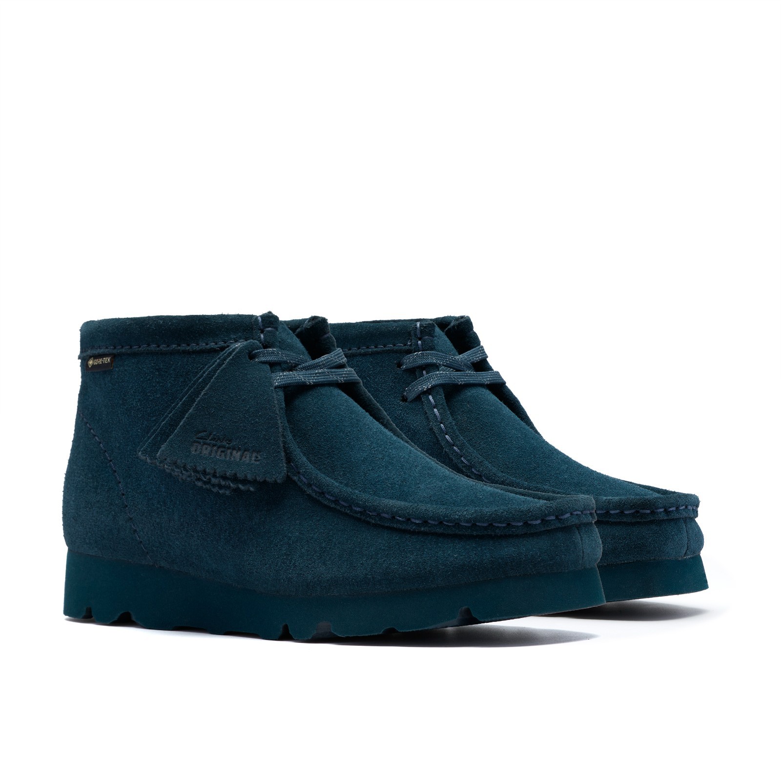 Clarks Women’s Wallabee Boot GTX Dark Teal Suede 26183070
