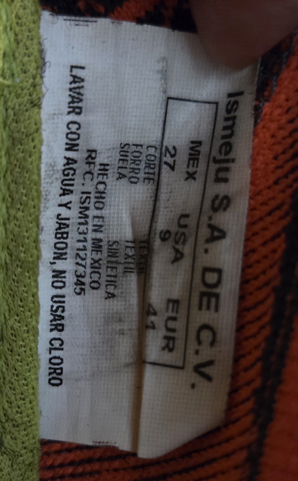 Kappa black and orange running sneakers with textured knit pattern size 8
