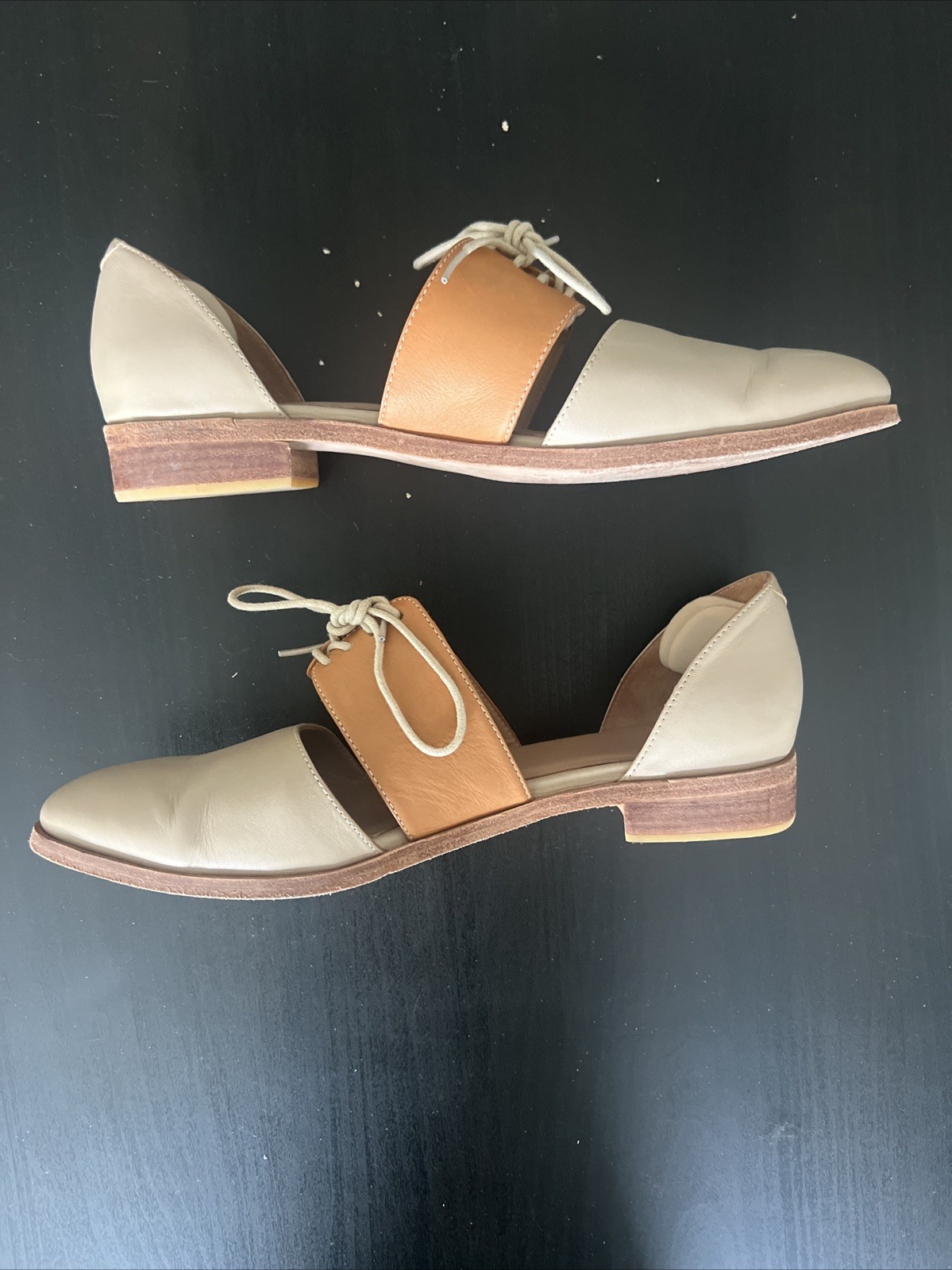 Fortress of Inca Carmen Tan Beige Lace Up Oxford Shoes EU40