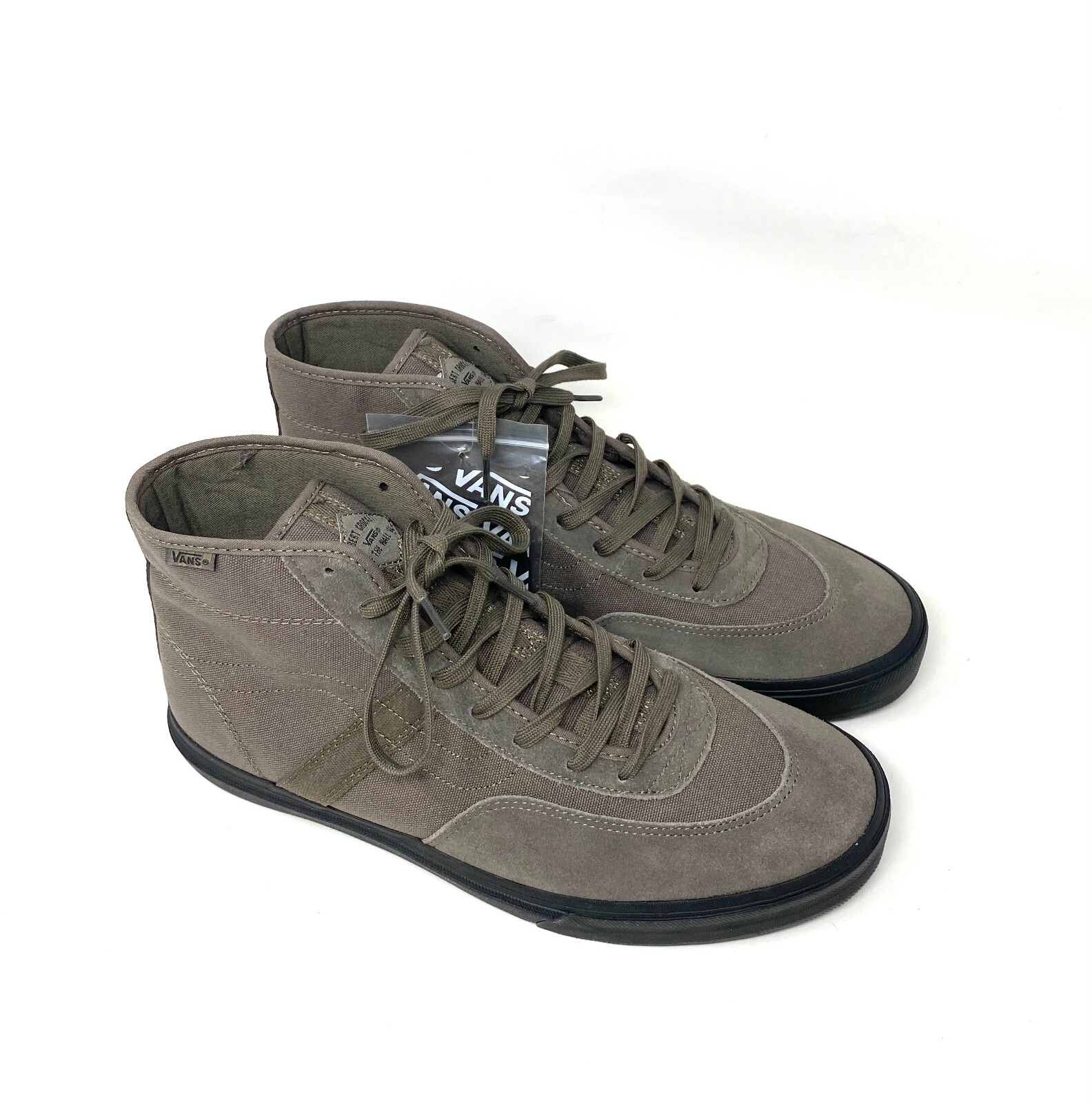 VANS Crockett High Skate Brown Green Suede Shoes Women Size Sneakers VN0A5JIG85C