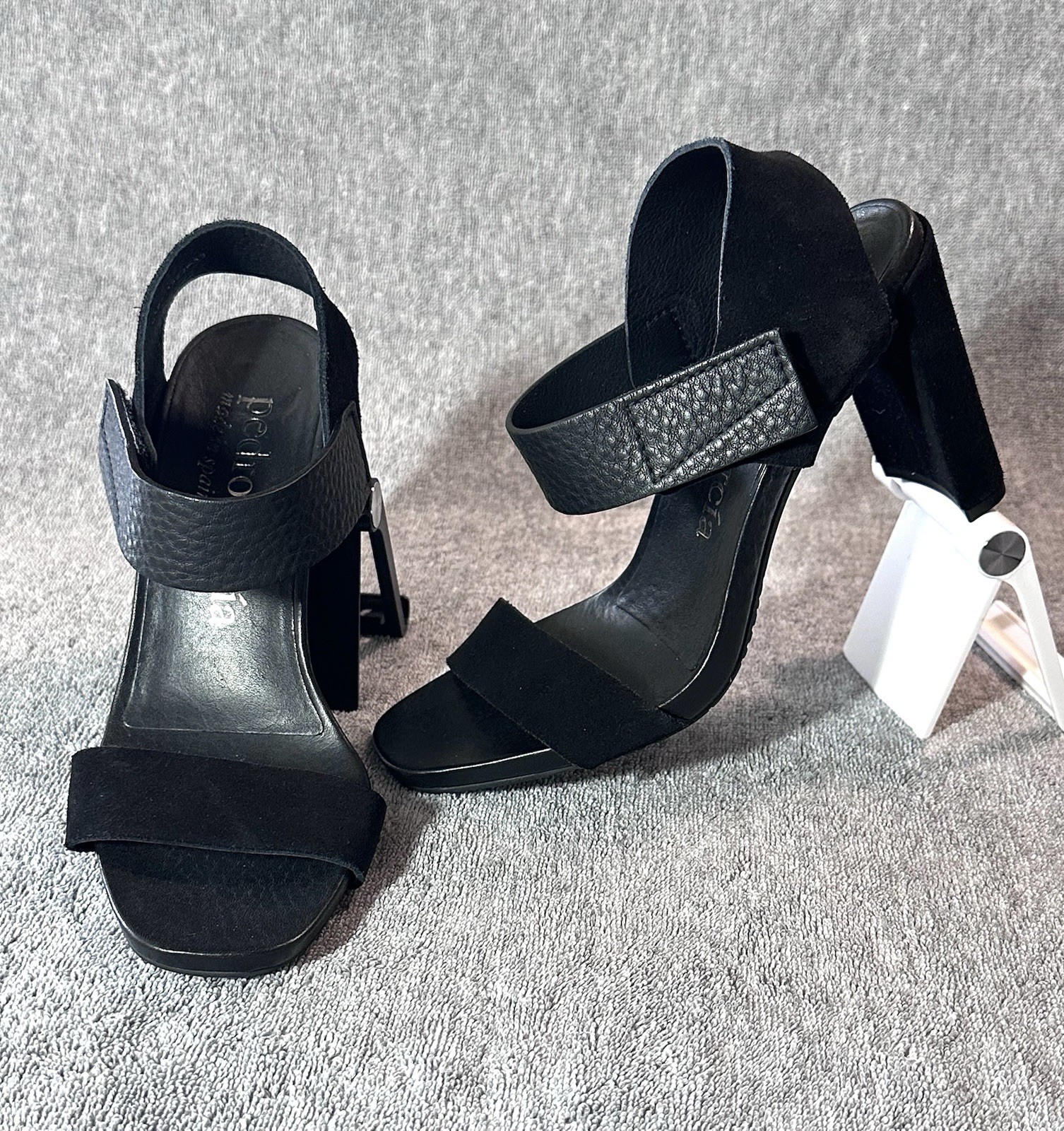 NWOB Pedro Garcia Nara Black Suede/Leather Ankle Strap Sandals SizeEU39 MSRP$575