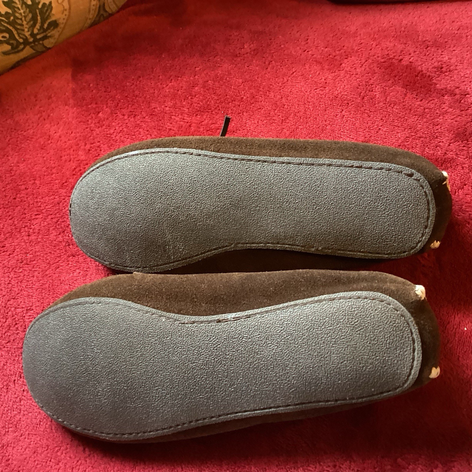 Women’s Sz 7 Fox Ridge Mocassins Slippers Suede Fleece Clean