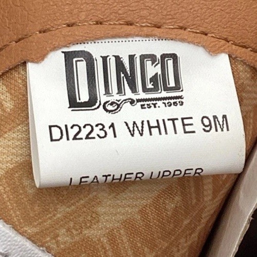Dingo 1969 Women’s King of Clubs Wooden Heel Western Boots-White-Size: 9 M