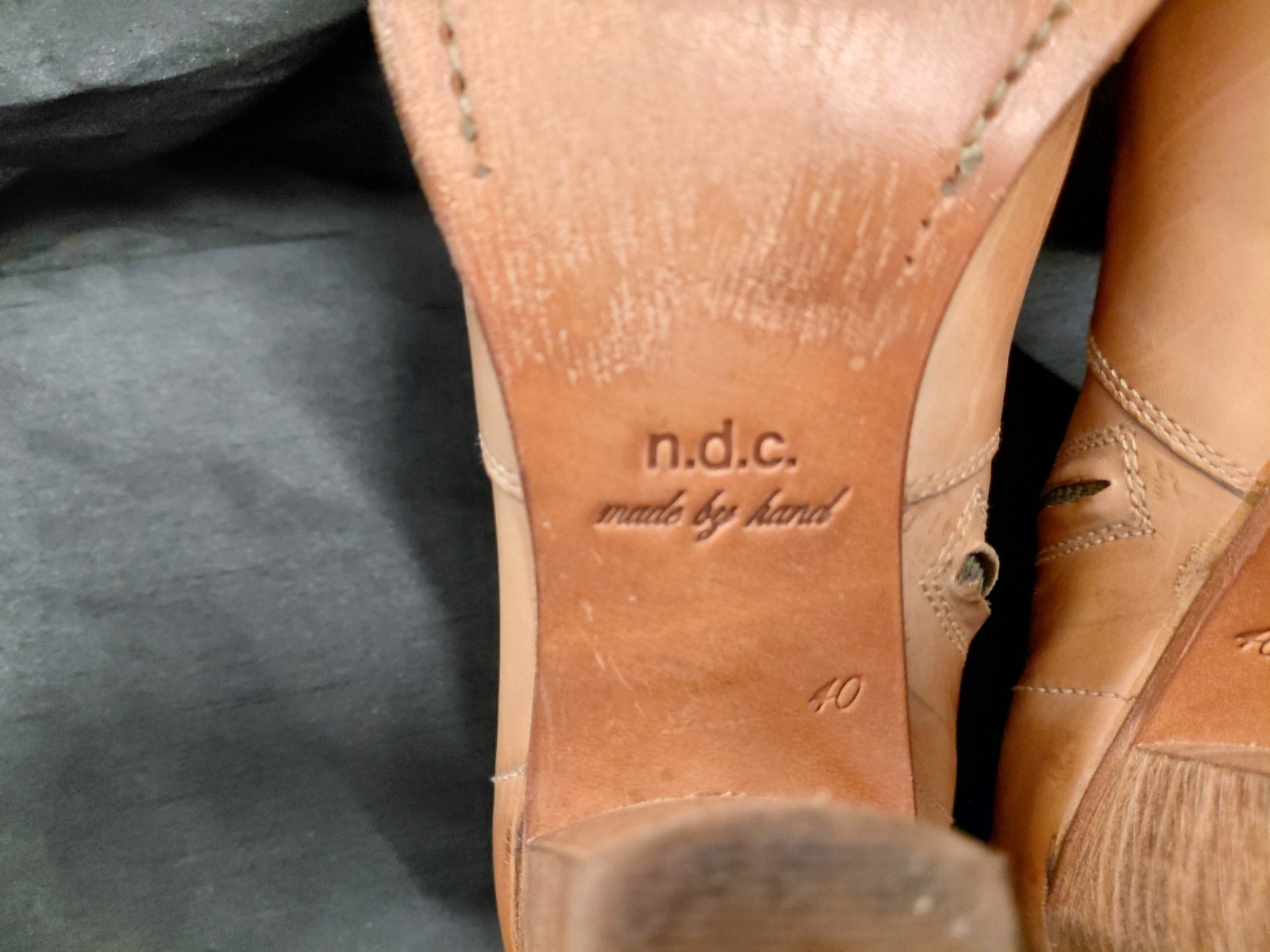 N.D.C. Made By Hand Women Ankle Boots Light Brown Leather Made In Spain Size 40