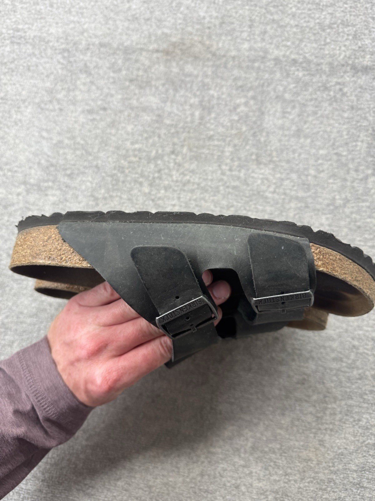 Birkenstock Arizona Soft Footbed Black Suede Leather Sandals 38 Woman’s 8