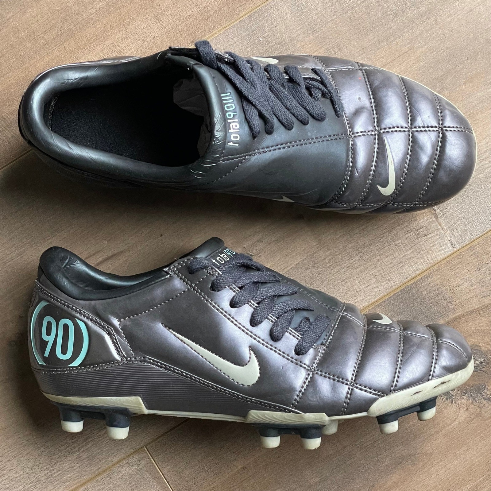Nike Total 90 III FG Womens 8.5 Plum Grey Vintage Soccer Cleats Rare Y2K
