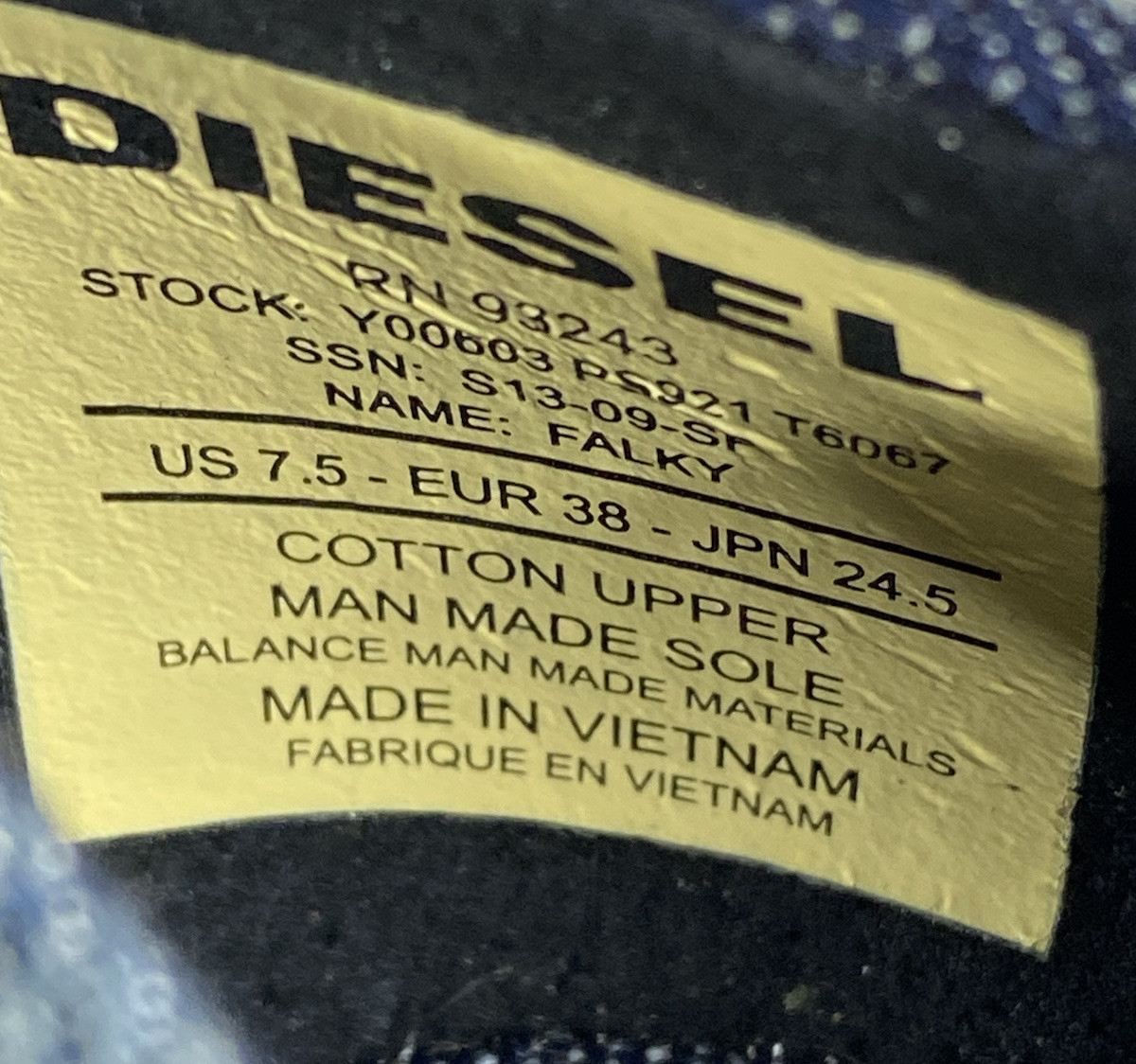 NWOT Diesel FALKY Women 7.5US Denim Blue Luxury Stylish Modern Ballet Shoes
