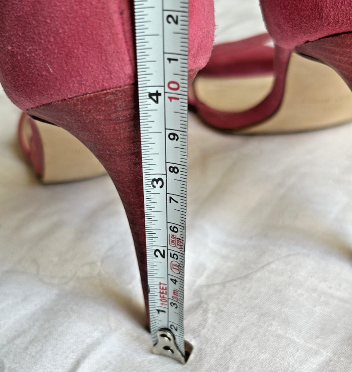 NINE WEST Fuchsia Pink Leather Strapped Heels Sandal Stiletto Heel Womens 11M