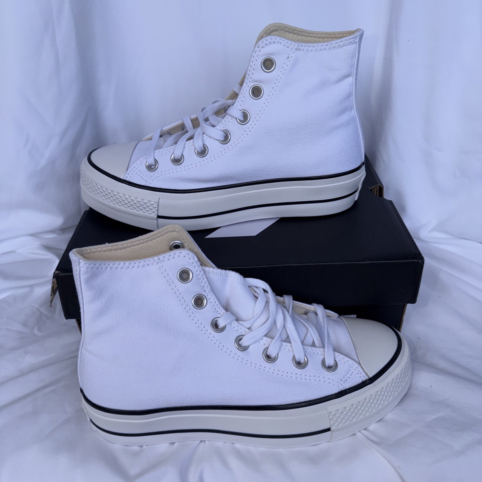 Converse Chuck Taylor All Start Lift Hi White/Black 560846C – womens 6