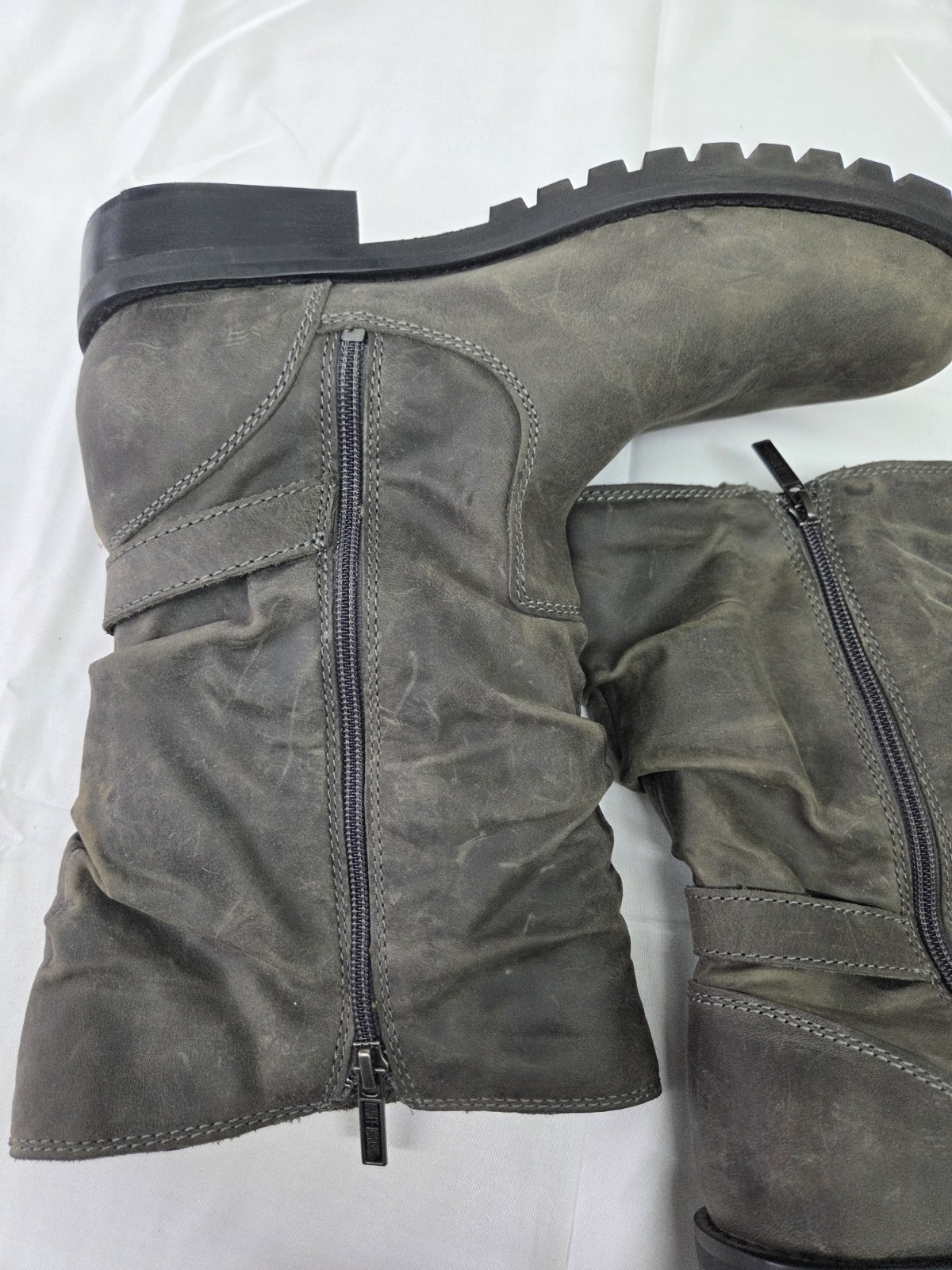 Harley Davidson Almand Waterproof Slate Grey Leather Biker Boots Women’s Size 10