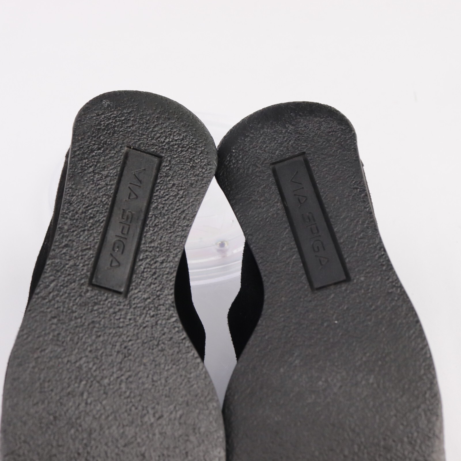 Via Spiga Womens Mule Size 8.5 M Black Suede Mule Wedge Heel Comfy Slip On Shoe