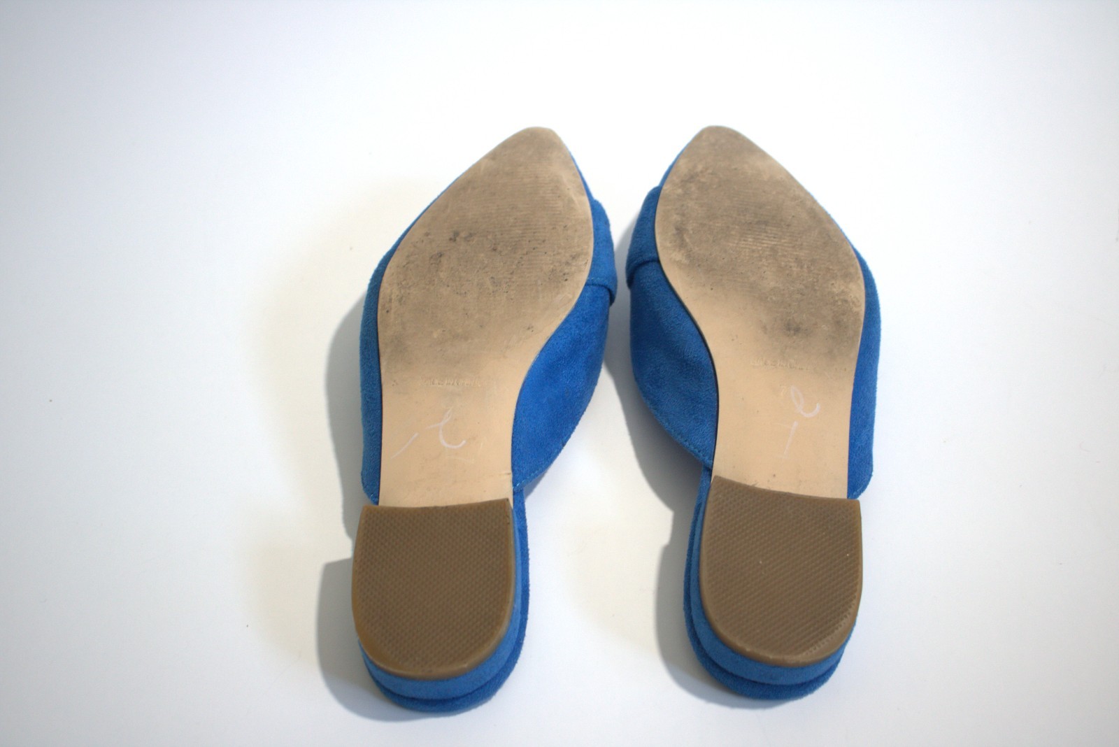 Divanne Size 7 Women Buckle Flat Backless Mules Pointed Toe Suede Shoes