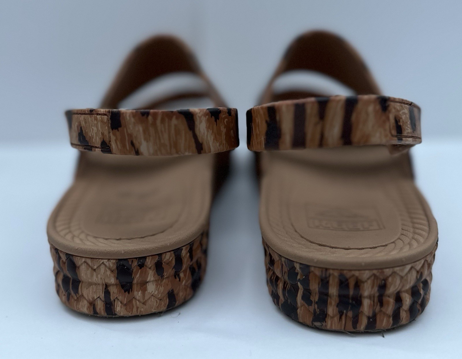 Reef Women’s Strappy Slip-On Sandals Animal Print Brown Black US 8