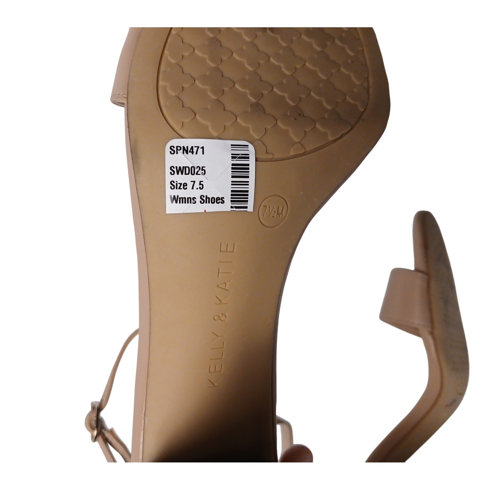 Kelly & Katie Womens Nude Tan Ankle Strap Block Heel Sandals Size 7.5 M SPN471