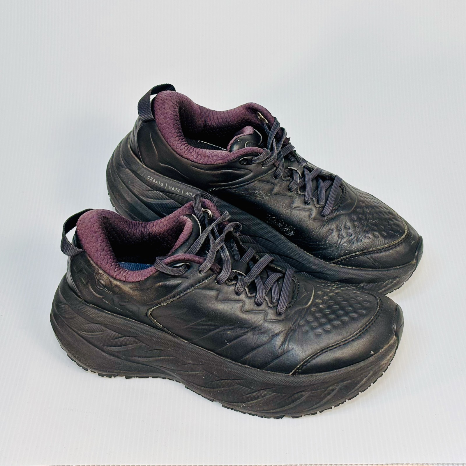 Hoka One One Bondi SR Womens Sz 8 1110521-BBLC Black Slip Resistant Shoes