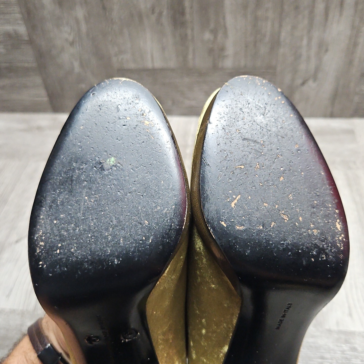 Salvatore Ferragamo Green Velvet Peep Toe Pumps 6B