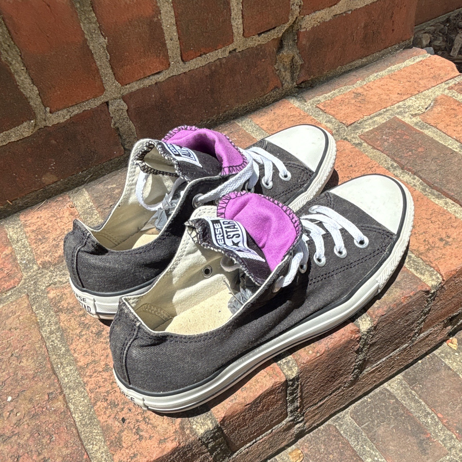 Converse Chuck Taylor All Star Double Tongue Low Top Black Iris Orchid 530236F