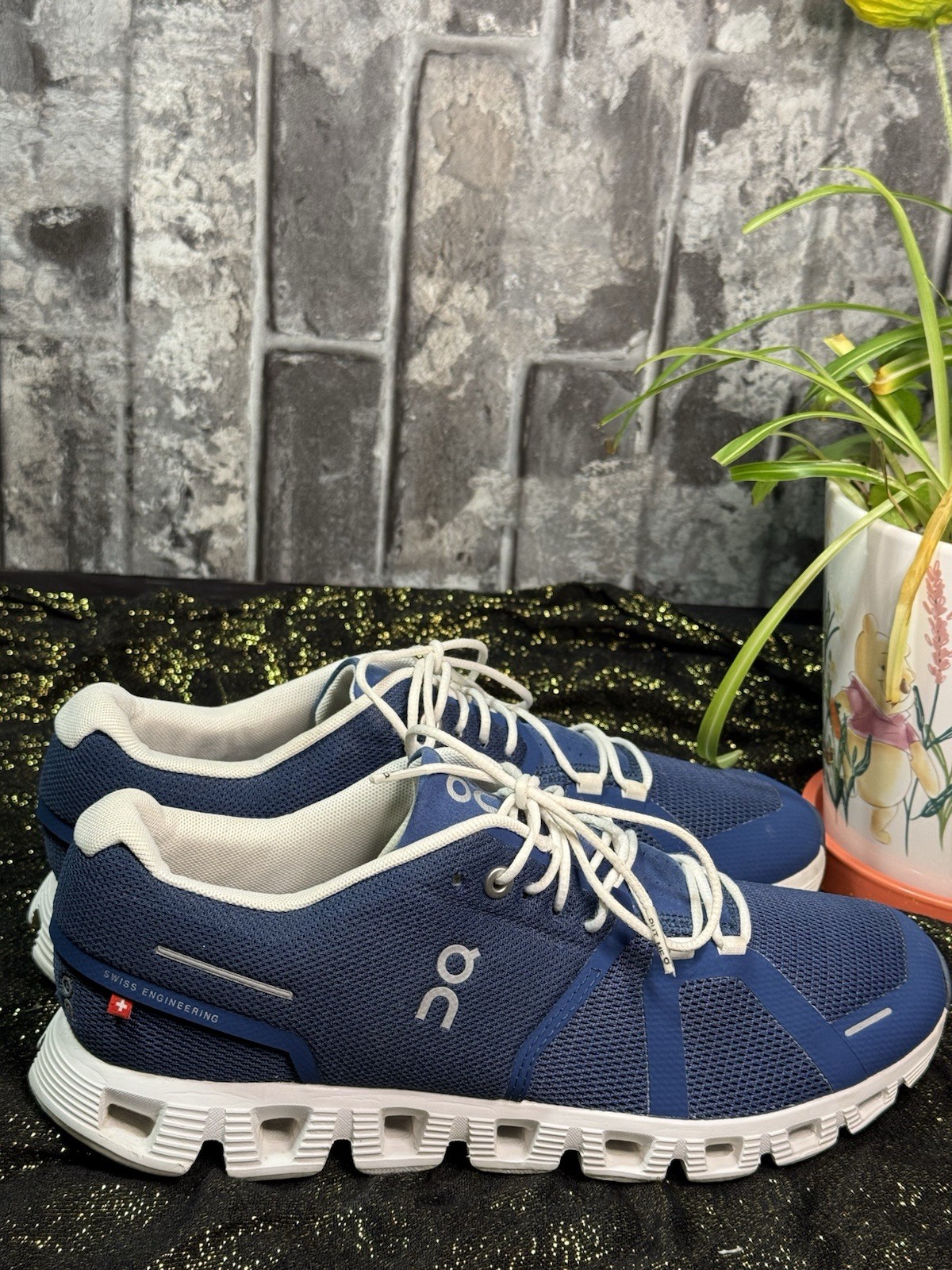 On CloudTec Women’s Blue/White Low Top Lace-Up Logo Mesh Running Sneakers
