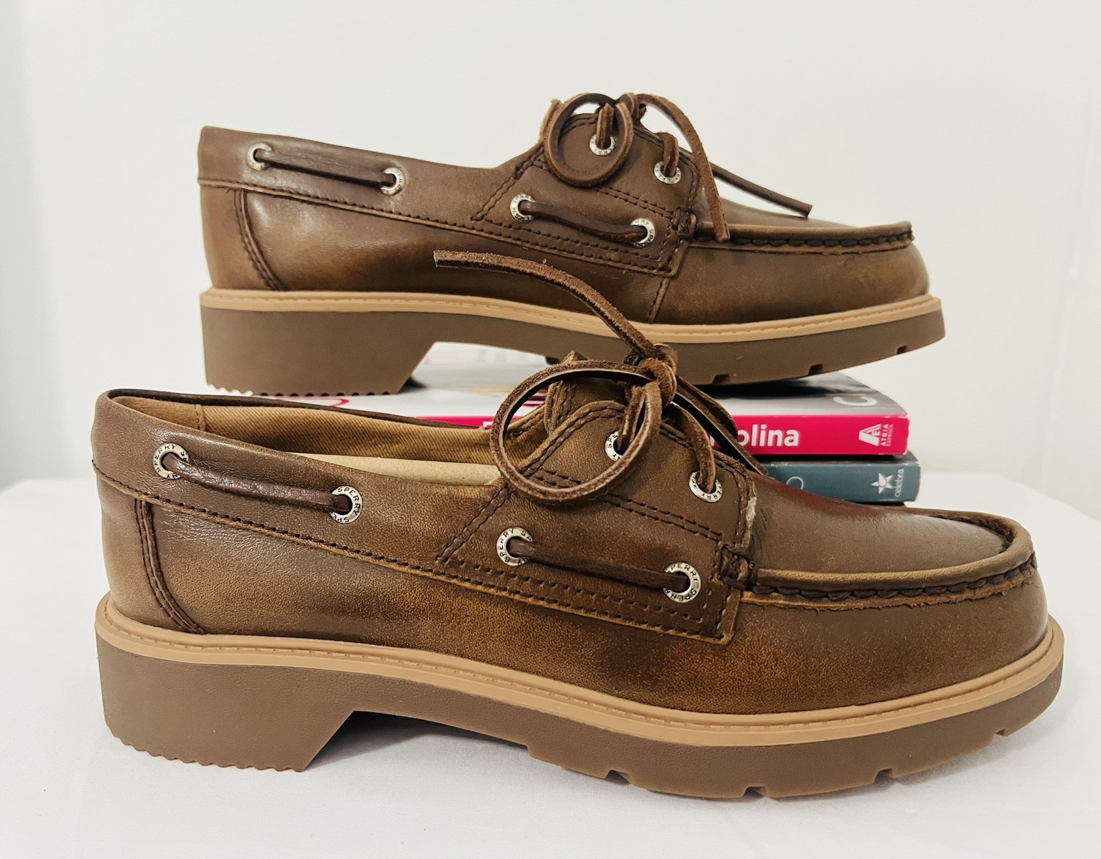 Sperry Chunky Wells Boat Moccasins Flats Preppy School Uniform Casual Shoes Sz 7