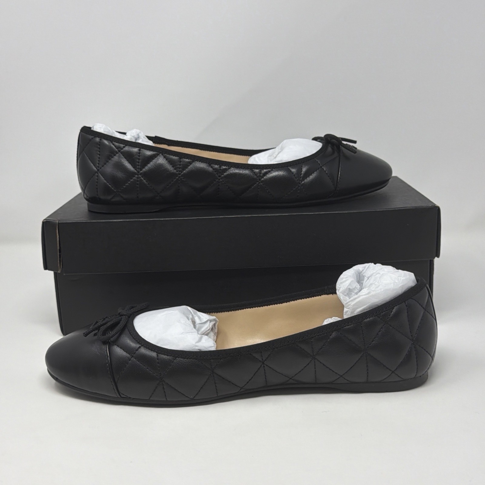 NIB Coach Allyson Quilted Ballet Flats Black Leather Women’s Size 10B AUTH