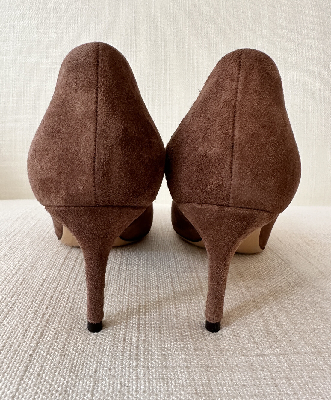 Salvatore Ferragamo Susi Deep Taupe Suede Heels Size EUR 36 (5.5C) NEW WITH BOX