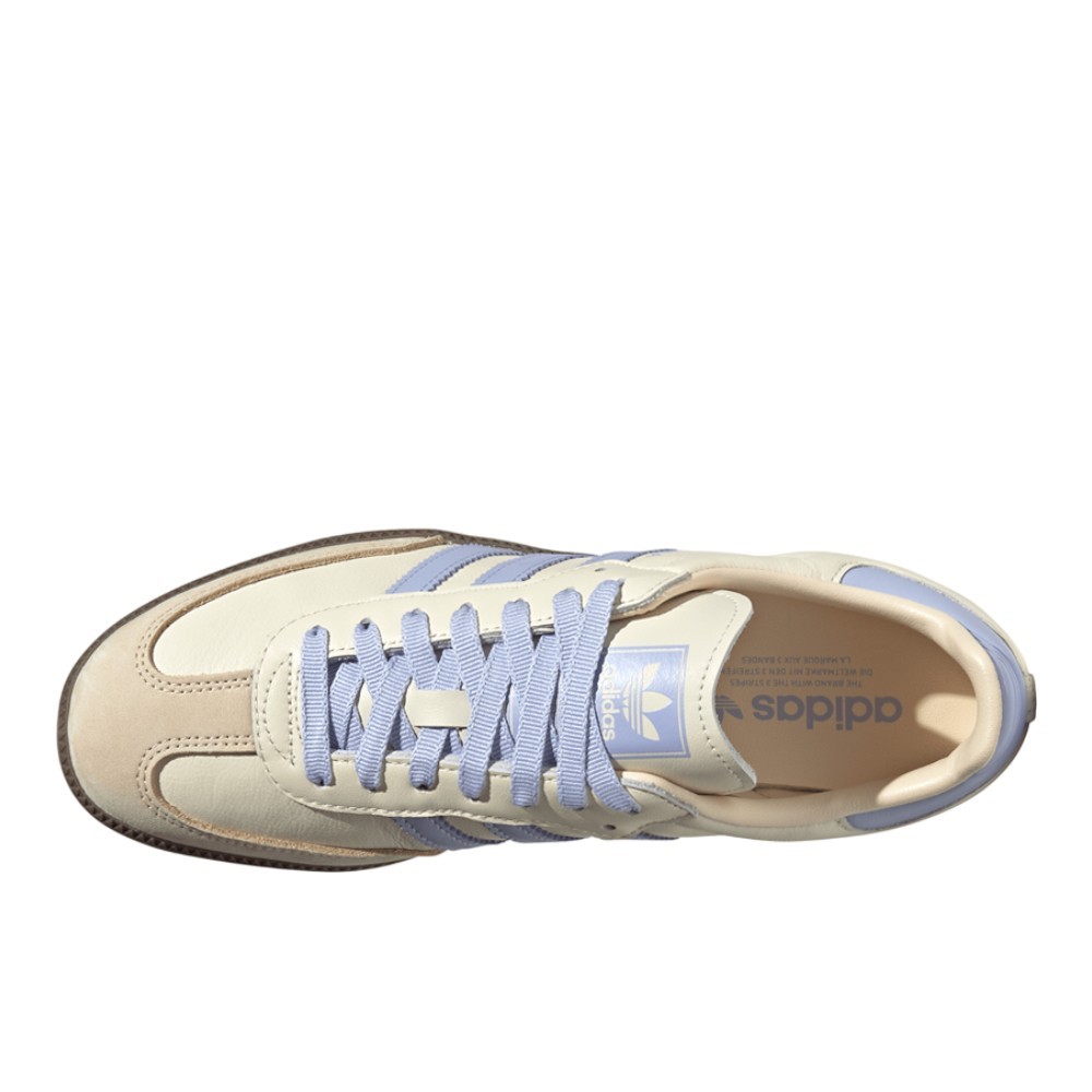 adidas Samba Og Lace Up Womens Off White, Purple Sneakers Casual Shoes JI2678
