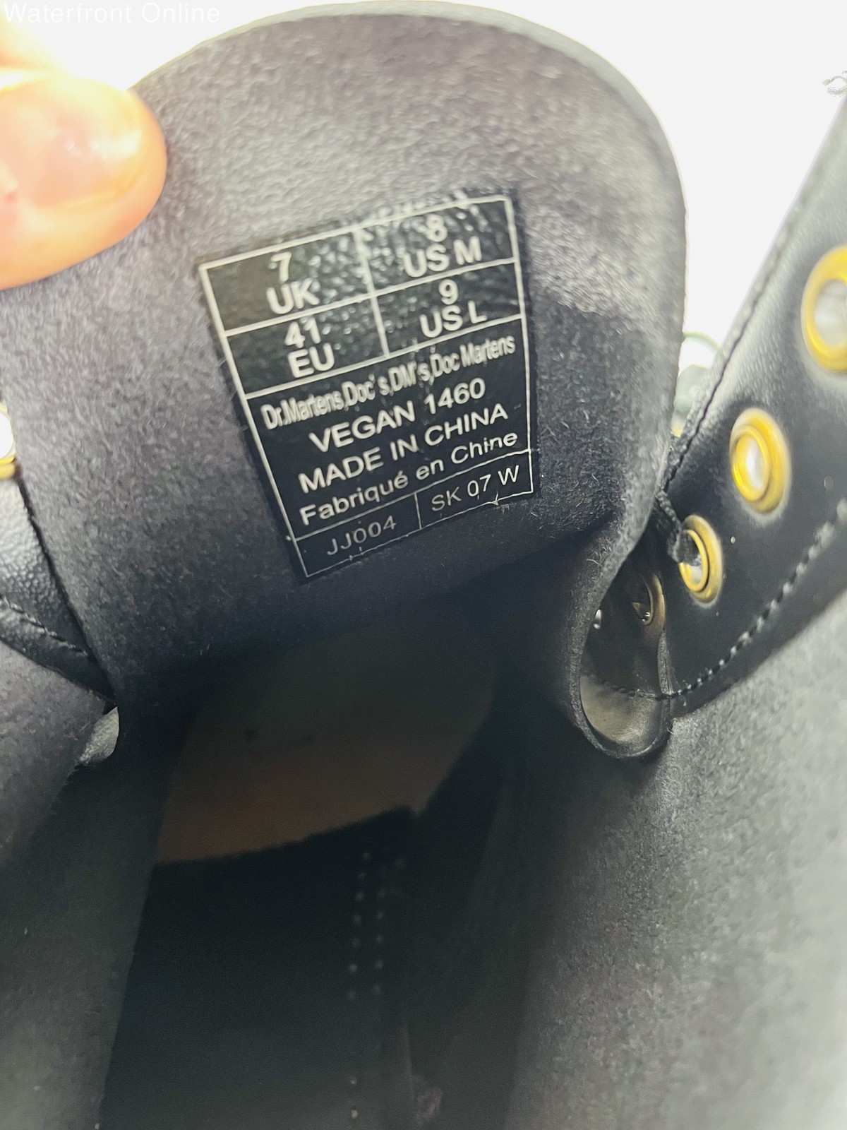 Dr. Martens 1460 Vegan Originals Black Smooth Leather Boots Size 7UK 9US Women