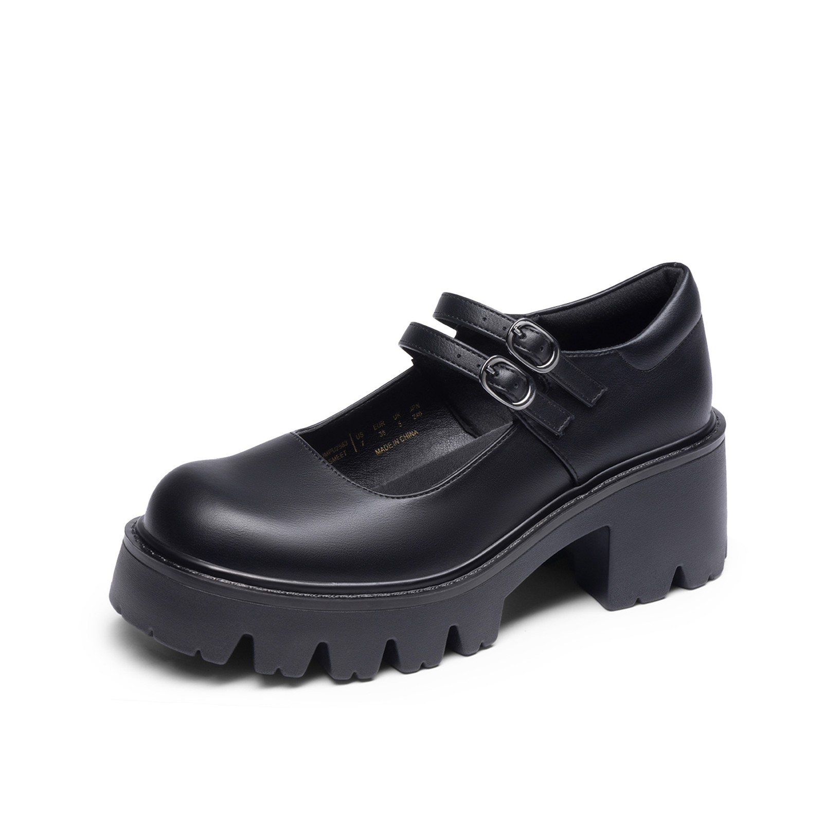 Women’s Chunky Mary Jane Platform Pumps Retro Y2K Double Strap Round Toe Pumps