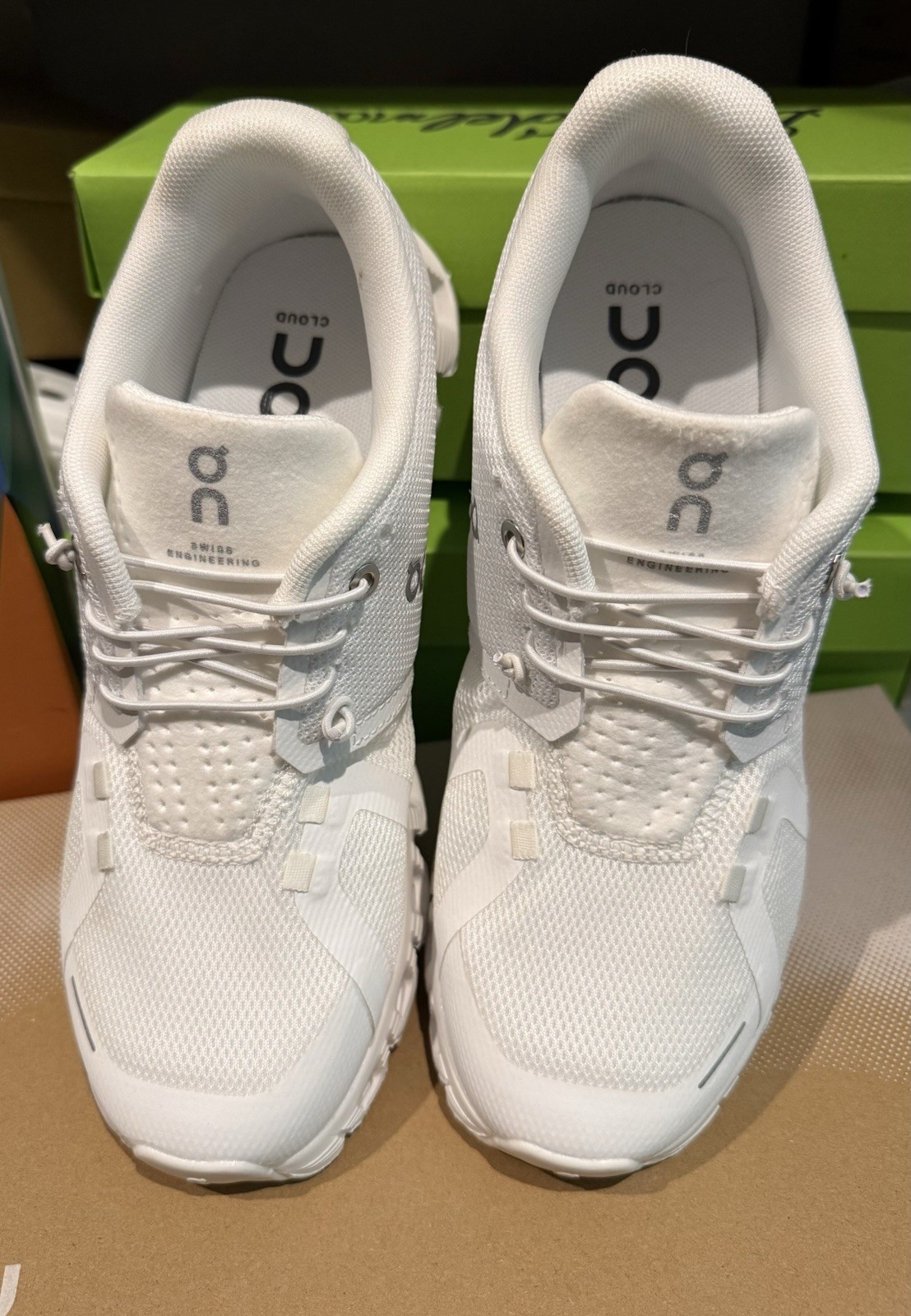 On Cloud 5 Women’s All White Mesh Sneakers Breathable Lightweight Lace-Up
