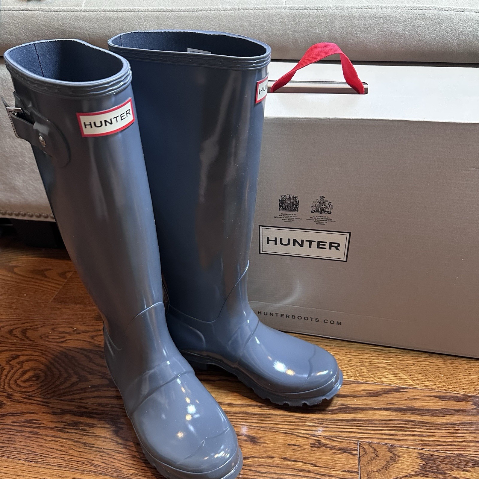 NEW Hunter Original Tall Rain Boots Graphite Gray Women’s US 5 EU 36 With Box