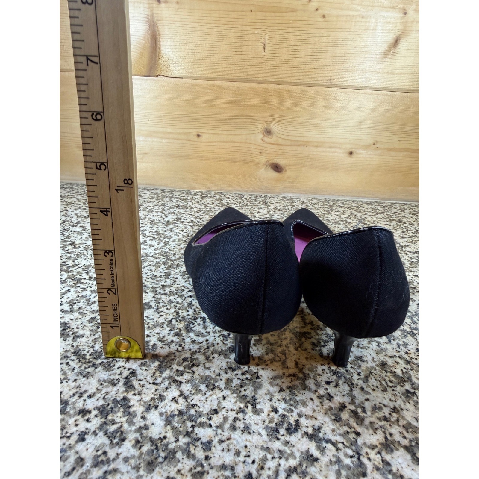 Isaac Mizrahi for Target Black Fabric Kitten Heel Pumps Pointed Toe Size 7