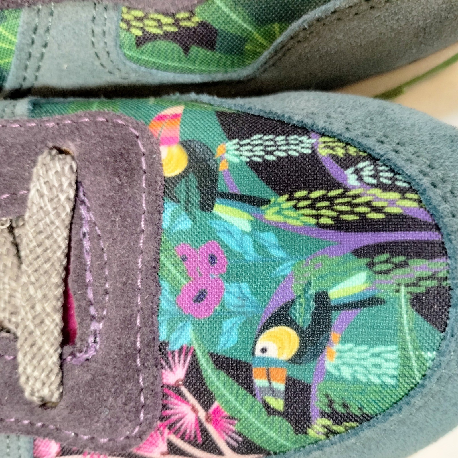 Inkkas Bahia Jogger Sneakers; Sloth Toucan Jungle Print Suede Low Top Lace Up