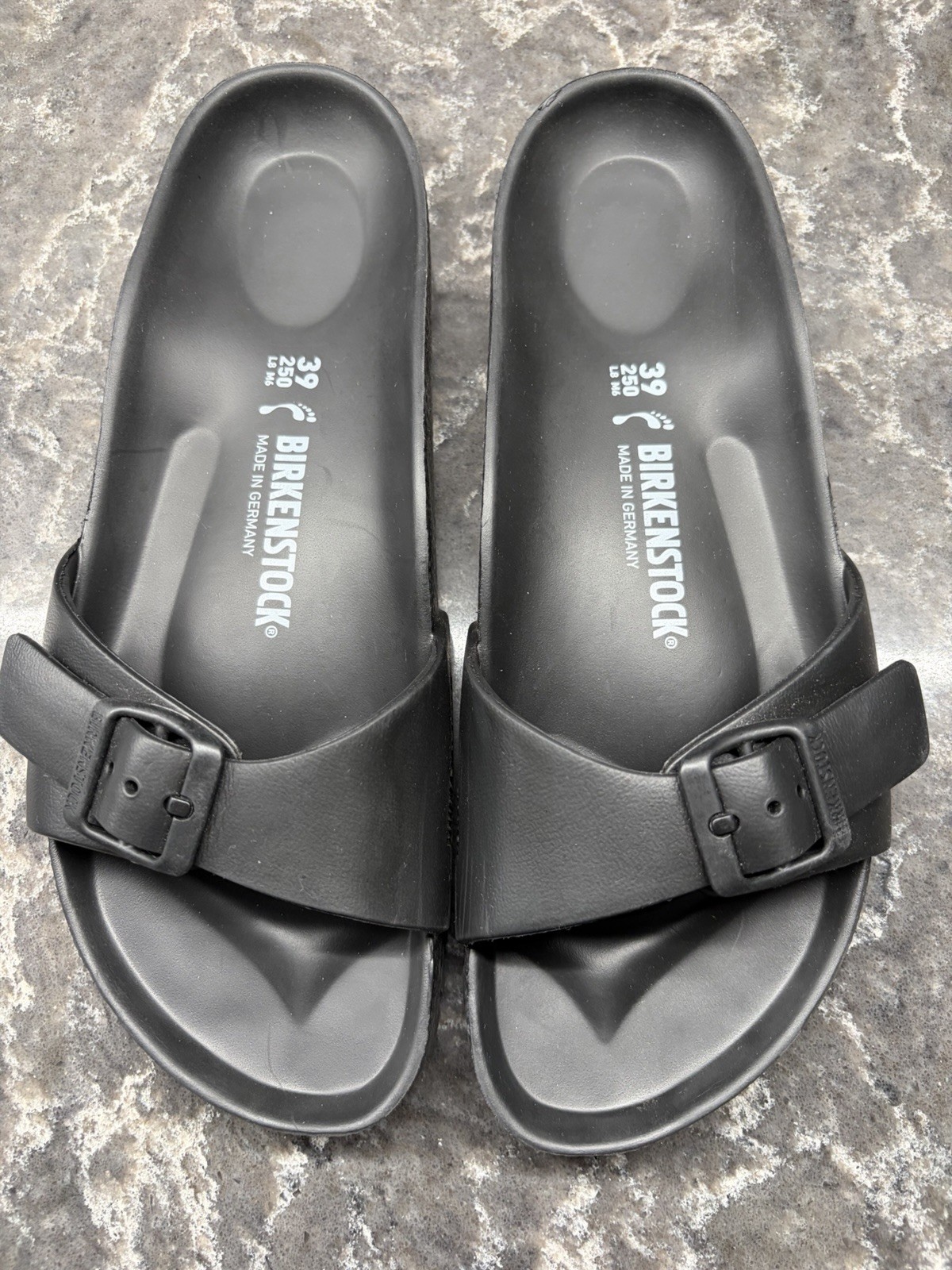 Birkenstock Sandals Womens 39 Madrid EVA Casual Slip On Flat Slide Black NWOB
