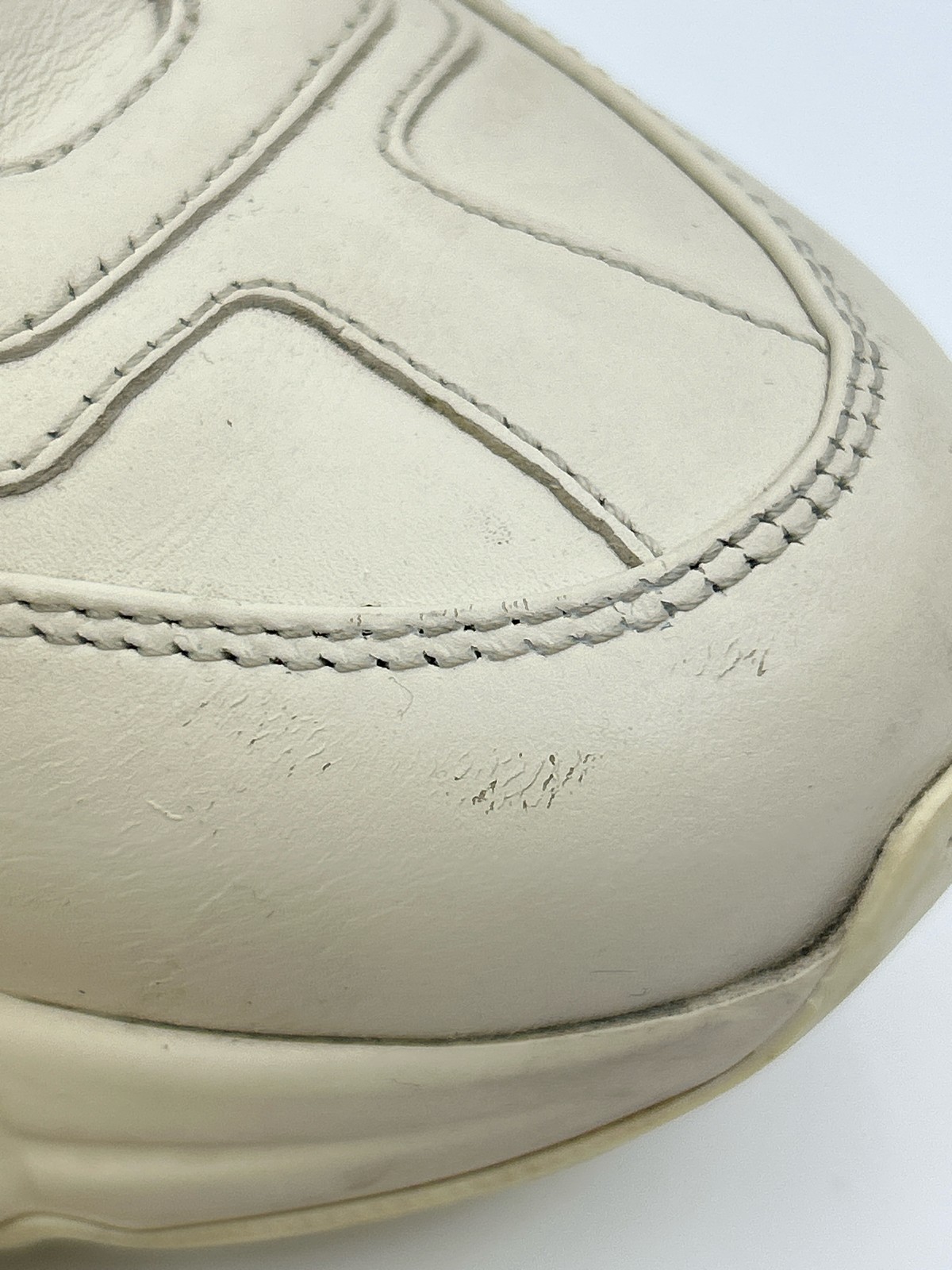 GUCCI Phyton Leather Classic Designer Authentic Size 37/7 Ivory Women Sneakers