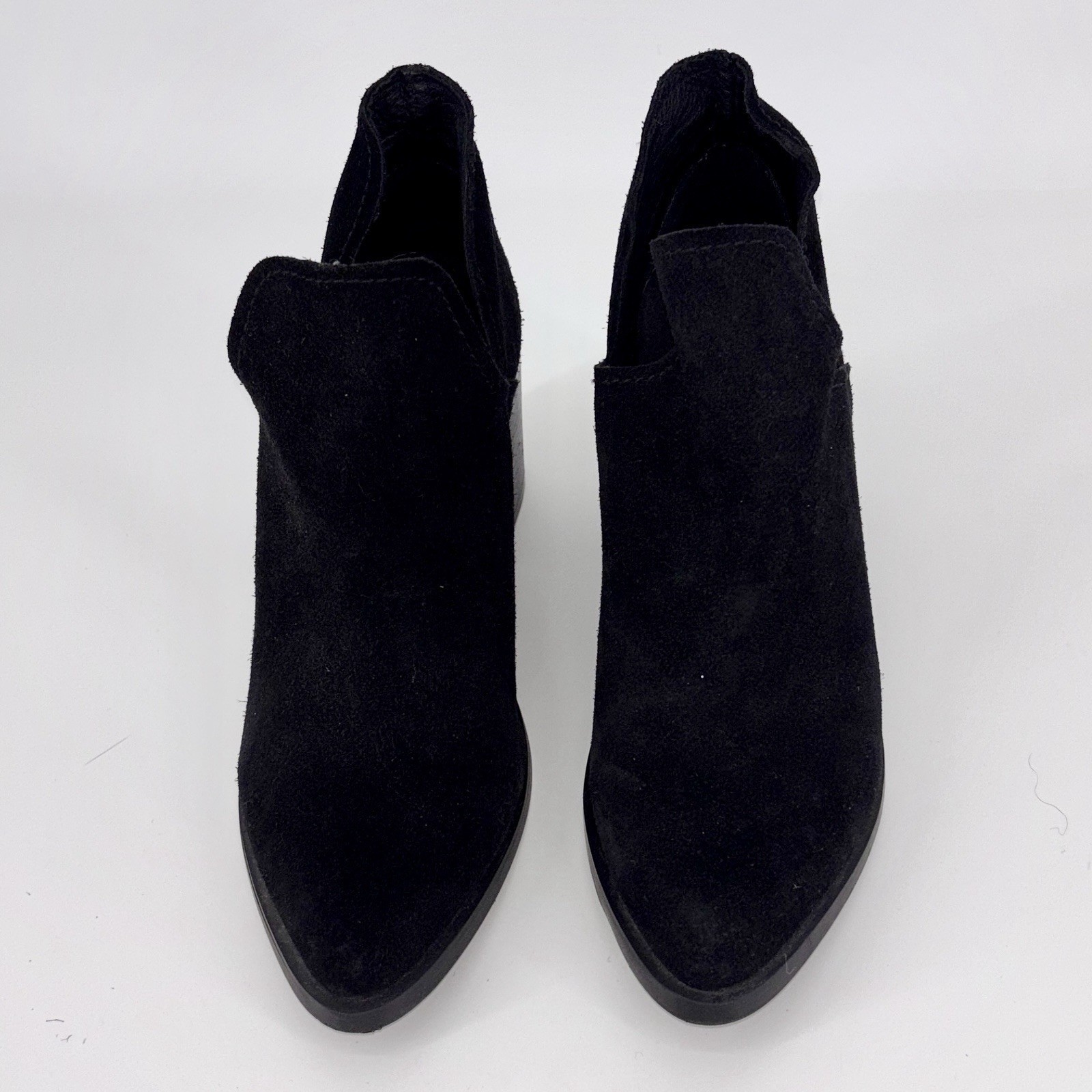 Steve Madden Prezzie Boots Booties Shooties 9.5 Black Suede Cut Outs Boho Artsy