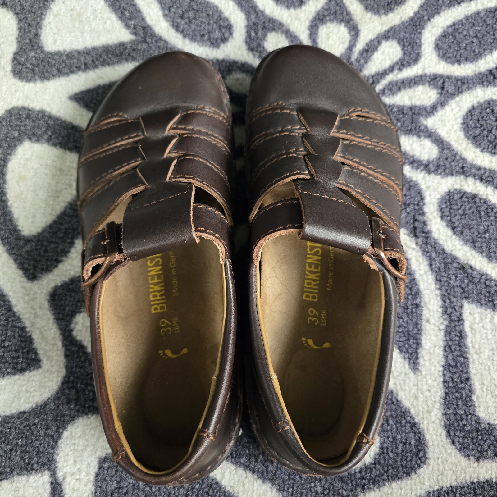 Footprints by Birkenstock Madeira Leather Fisherman Sandals Women Sz 8 Eur39