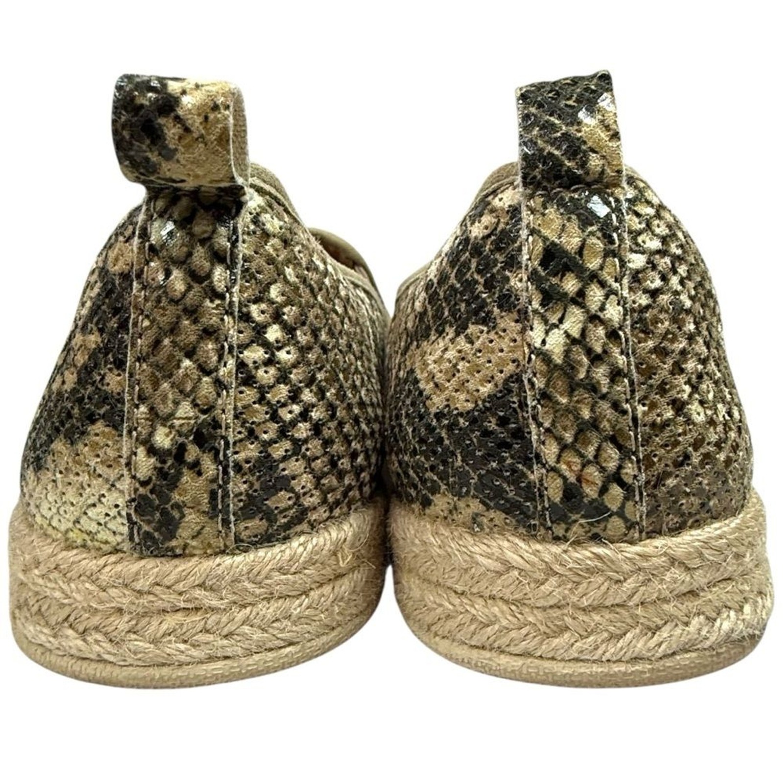 Clarks Azella Theoni Snake Print Slip On Espadrille Loafers Size 8 Boho Coastal