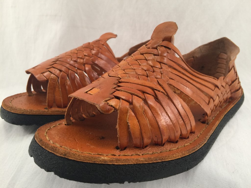 new WOMENS orange LEATHER MEXICAN SANDAL HUARACHE LADIES w/tire sole *ALL SIZES