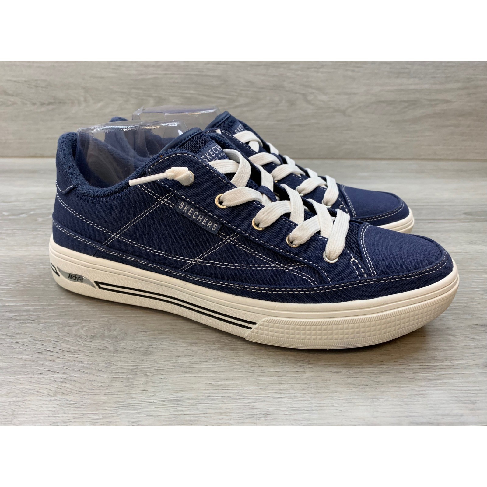 Skechers Arch Fit Arcade Women’s Blue Canvas Sneakers 9.5 Casual Shoes