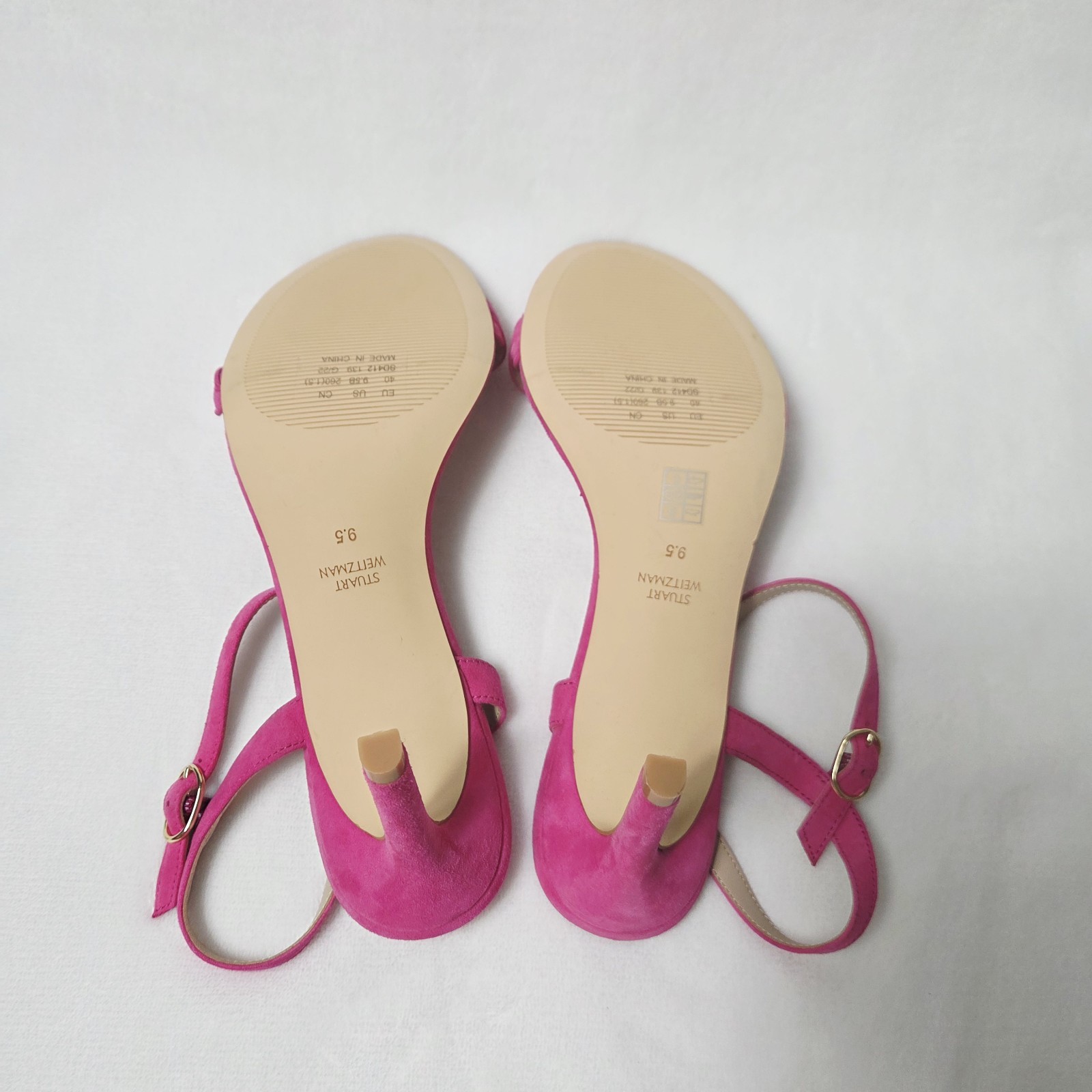 Stuart Weitzman Dancer Twistie 100 Pink Suede Sandal Size 9,5