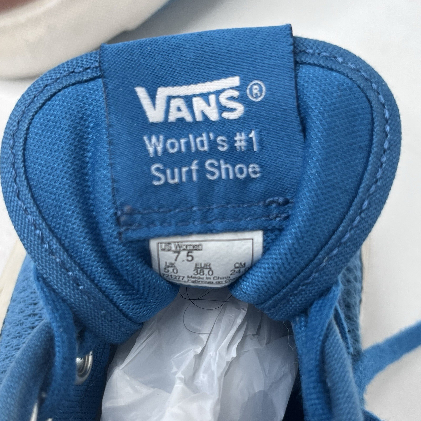 Vans Positive Vibes Warriors Blue Mesh Ultracush Skate Shoes Womens Size 7.5