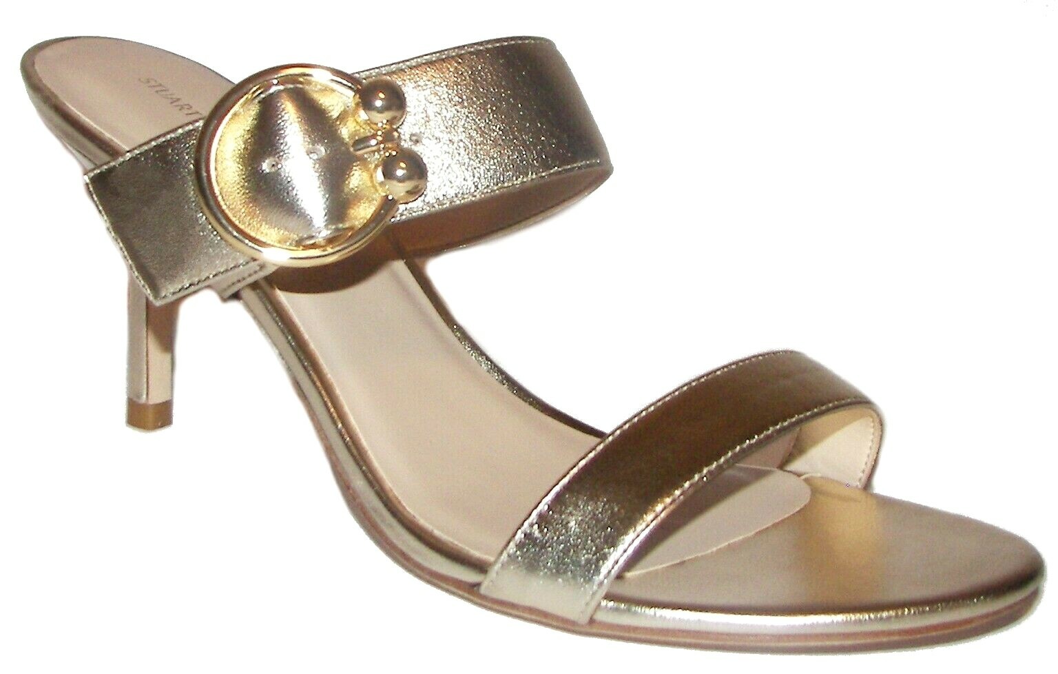 STUART WEITZMAN Gold Leather Heels Sandals 9M