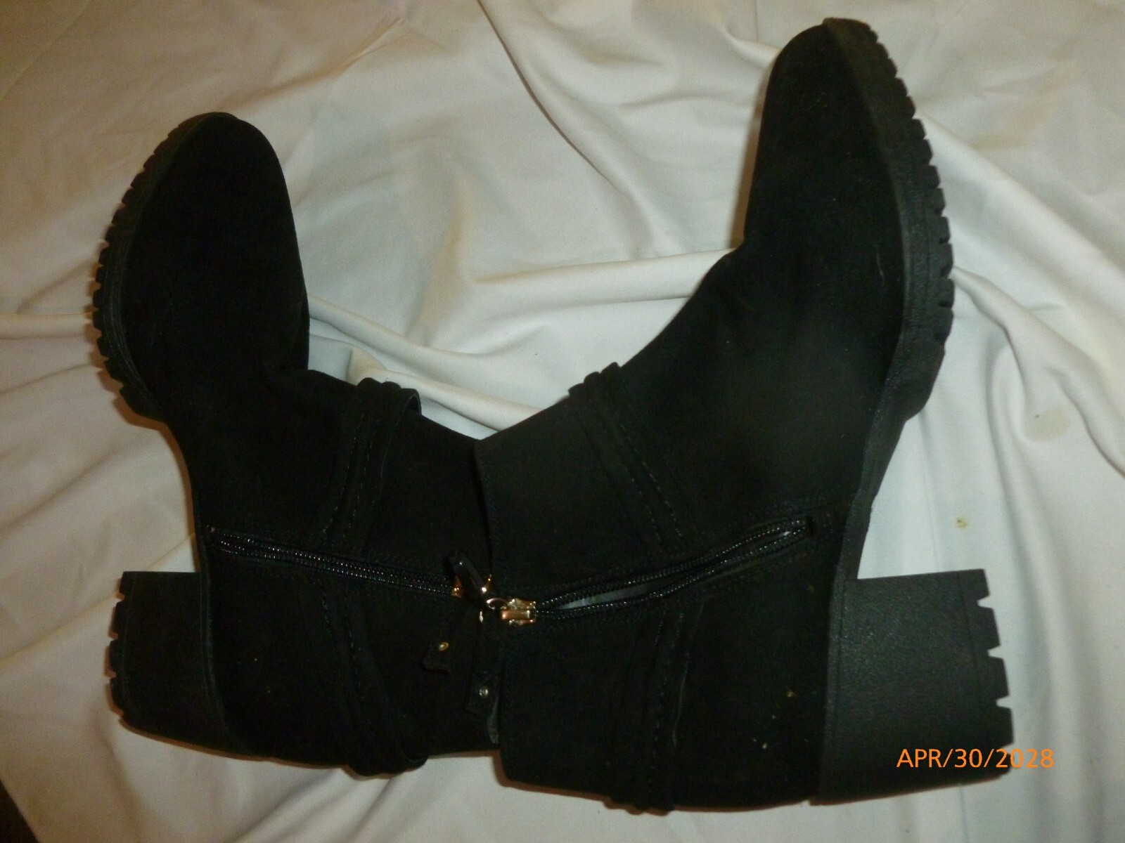 Dr. Scholl’s Women Zip Ankle Boots Black Leather Harness sz 40 US 10 M