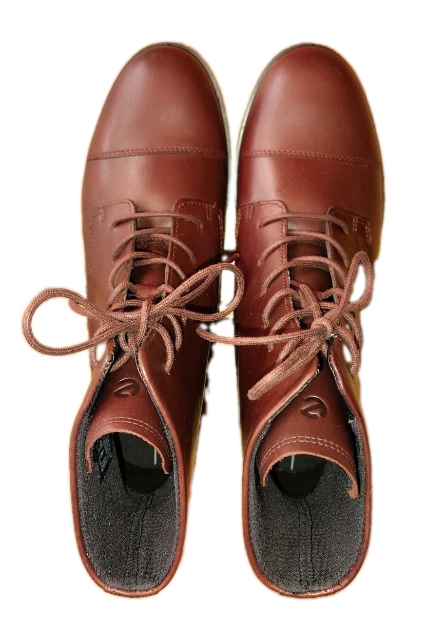 ECCO Touch 15 Lace Up Leather Ankle Booties Oxford Boots US Women 8-8.5 EU39 NEW
