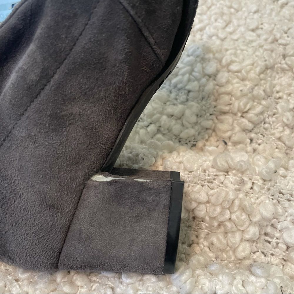 Stuart Weitzman Lesley Grey Suede Over the Knee Boots 4